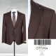 Ottima Italy Men's Textured Single-Breasted Suit Jacket-Dark Brown