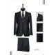 Pinstriped Black Italian Zecca Men's Suits
