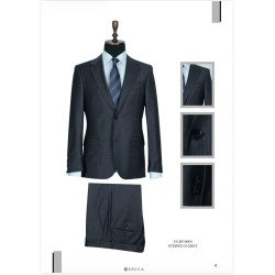 Pinstriped Dark Grey Italian Zecca Men's Suits