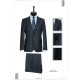 Pinstriped Dark Grey Italian Zecca Men's Suits