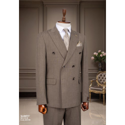 Marco Lorenzo Double Breasted Pin Stripes Slim Fit Men Suit