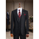 Marco Lorenzo Black Pinstriped Three‑Piece Suit