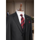 Marco Lorenzo Black Pinstriped Three‑Piece Suit