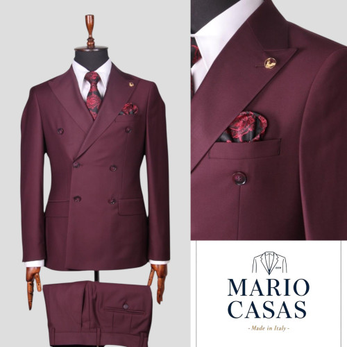 Mario Casas Men Double Breasted Suit
