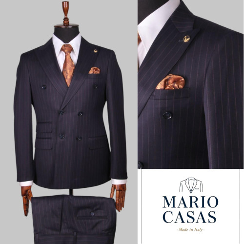 Mario Casas Men Double Breasted Suit