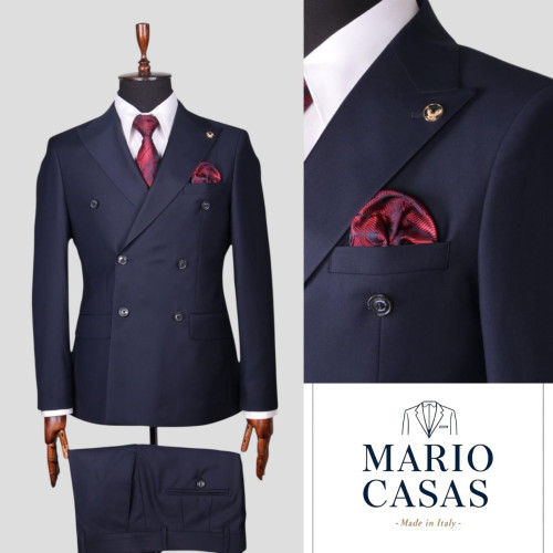 Mario Casas Men Double Breasted Suit