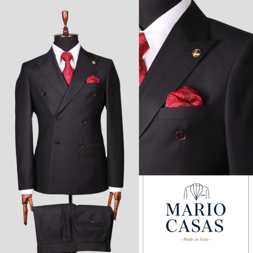 Mario Casas Men Double Breasted Suit