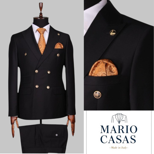 Mario Casas Men Double Breasted Suit