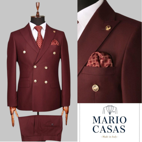 Mario Casas Men Double Breasted Suit