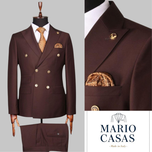 Mario Casas Men Double Breasted Suit
