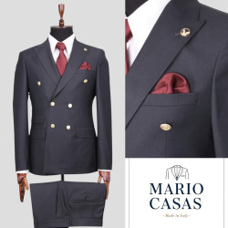 Mario Casas Men Double Breasted Suit