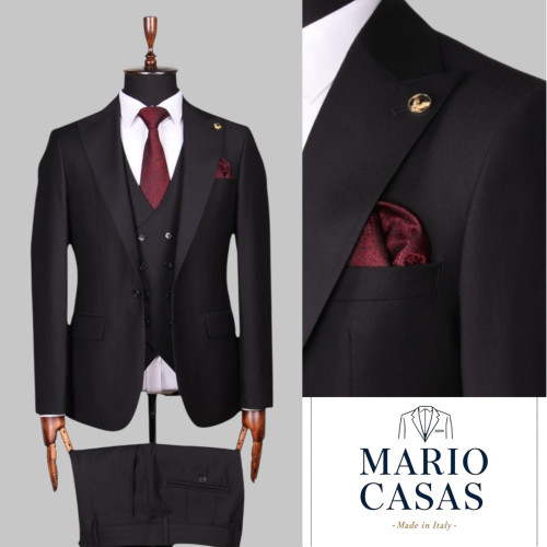 Mario Casas Men 3 Piece Single Breasted Suit
