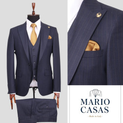 Mario Casas Men 3 Piece Single Breasted Suit