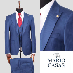 Mario Casas Men 3 Piece Single Breasted Suit