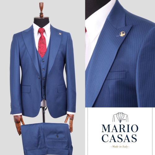 Mario Casas Men 3 Piece Single Breasted Suit