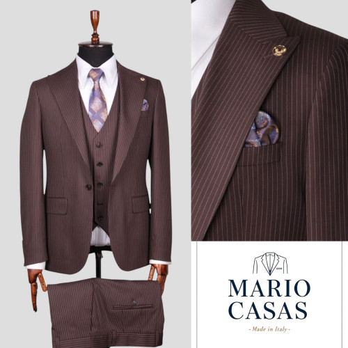 Mario Casas Men 3 Piece Single Breasted Suit