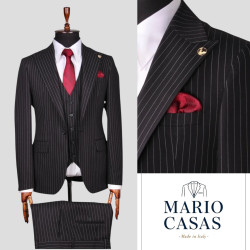 Mario Casas Men 3 Piece Single Breasted Suit