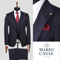 Mario Casas Men 3 Piece Single Breasted Suit