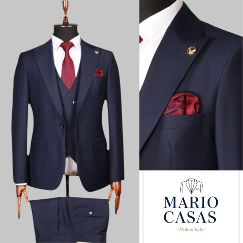 Mario Casas Men 3 Piece Single Breasted Suit