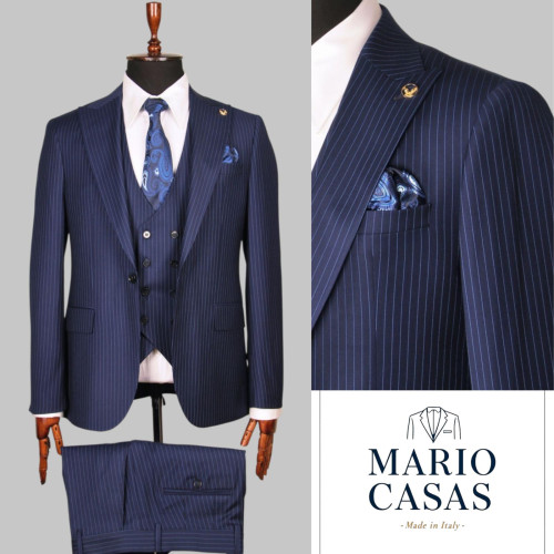 Mario Casas Men 3 Piece Single Breasted Suit