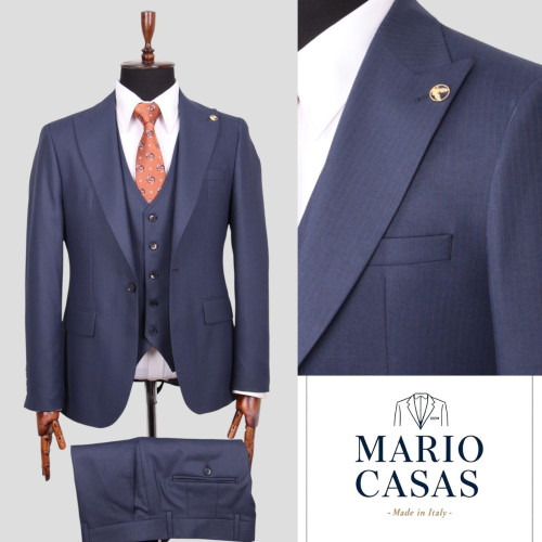 Mario Casas Men 3 Piece Single Breasted Suit