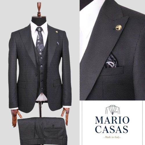 Mario Casas Men 3 Piece Single Breasted Suit