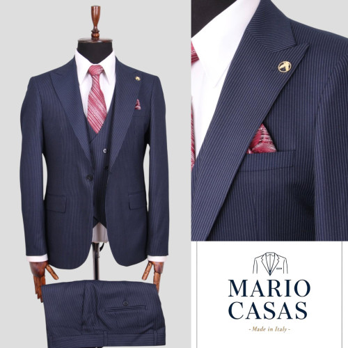 Mario Casas Men 3 Piece Single Breasted Suit