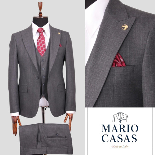 Mario Casas Men 3 Piece Single Breasted Suit