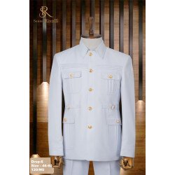 Senzo Rivolli White Men Safari Suit