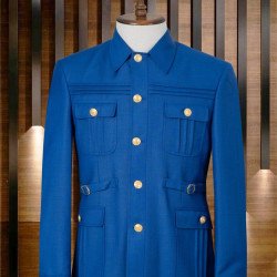Senzo Rivolli Blue Men Safari Suit