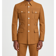 Camel Brown Men Classic Safari Suit