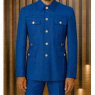 Senzo Rivolli Blue Men Safari Suit
