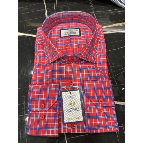Jose Perez Royal Check Premium Cotton Shirt