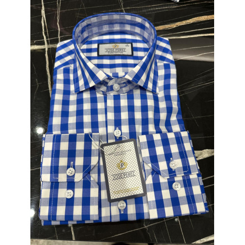 Jose Perez Royal Check Premium Cotton Shirt