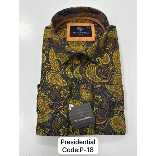 Presidential Men's Patterned Dress Shirt