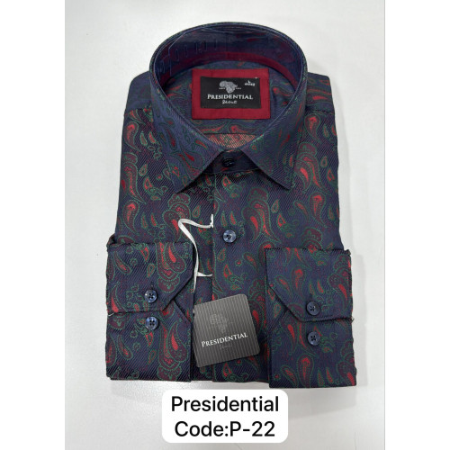 Presidential Men's Patterned Dress Shirt