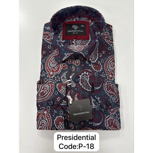 Presidential Men's Patterned Dress Shirt