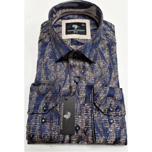 Presidential Men's Patterned Dress Shirt