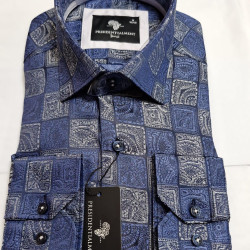 Presidential Men's Blue Paisley Patterned Shirt