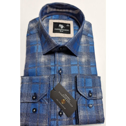 Presidential Men's Blue Plaid Patterned Shirt