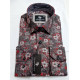 Presidential Men's Black & Red Floral Patterned Shirt
