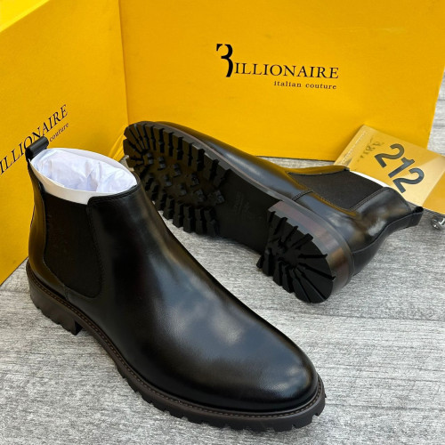 Billionaire Italian Couture Men’s Luxury Leather Chelsea Boots – Dark Brown, Tan & Black