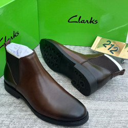 Clarks Luxury Leather Chelsea Boots For Men