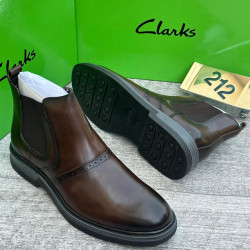 Clarks Luxury Leather Chelsea Boots For Men
