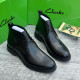 Clarks Men’s Black Leather Dress Boots – Classic Polished Style
