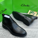 Clarks Men’s Black Leather Dress Boots – Classic Polished Style