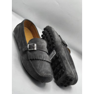 Men’s Italian Grey Leather Drivers  Shoes