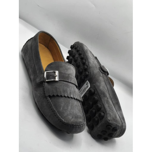 Men’s Italian Grey Leather Drivers  Shoes