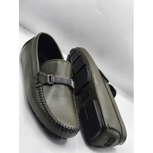 Green Leather Drivers  Shoes-Men’s Italian