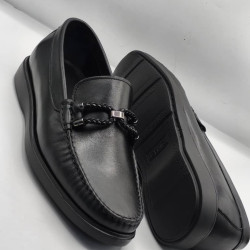 Black Leather Loafers For Men